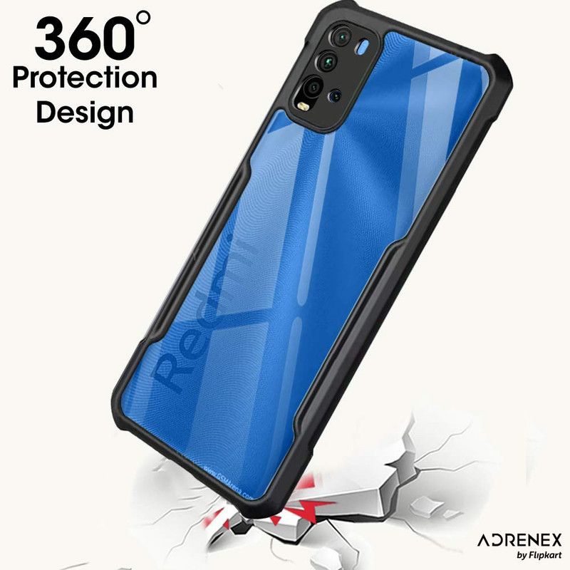Adrenex Back Cover for Redmi 9 Power  (Transparent, Black, Shock Proof, Pack of: 1)