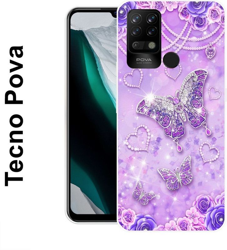 KLC Back Cover for Tecno Pova  (Purple, Grip Case, Silicon)