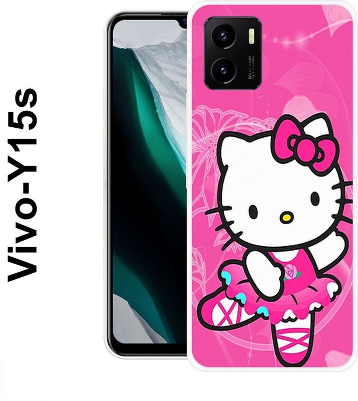 BAGRA Back Cover for Vivo Y15s  (Pink, White, Grip Case, Silicon)