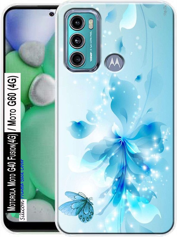 HEXAcase Back Cover for Motorola G40 Fusion , Motorola G60  (Blue, Dual Protection, Silicon, Pack of: 1)