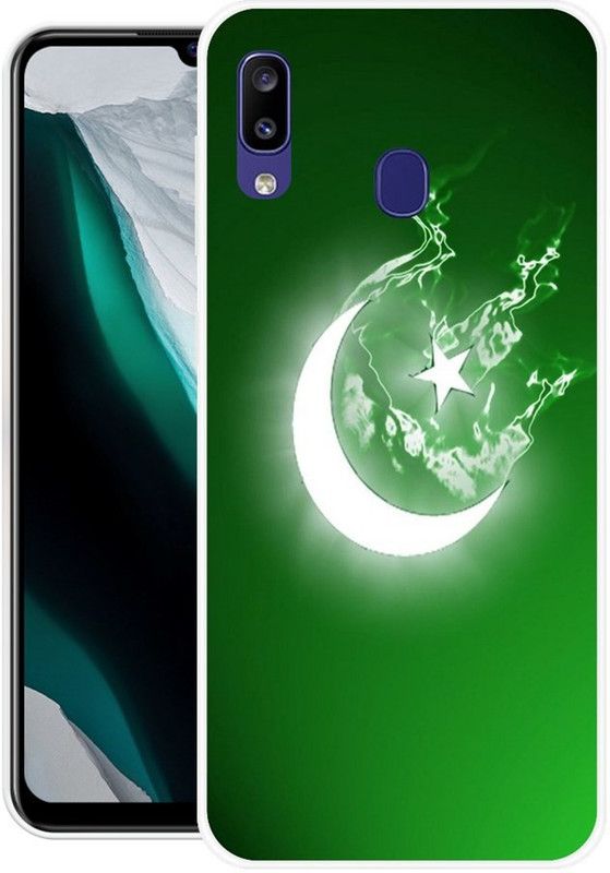 BLUEZAP Back Cover for Samsung Galaxy M10s  (Green, White, Grip Case, Silicon, Pack of: 1)