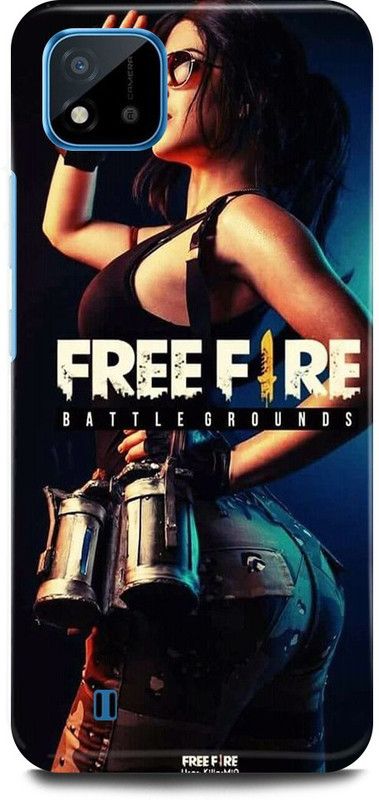 JUGGA Back Cover for Realme C20, RMX3063, GERENA, FREE,FIRE, GAME  (Black, Hard Case)