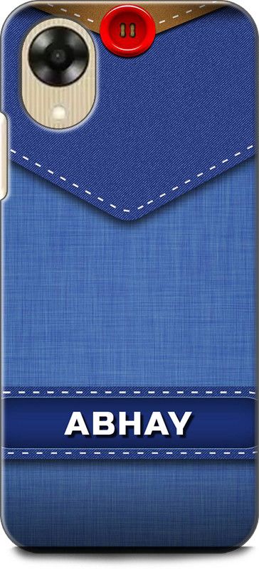 WallCraft Back Cover for OPPO A17K, CPH2471 ABHAY NAME, A, LETTER, BLUE, JEANS, ALPHABET, DESIGN  (Multicolor, Dual Protection, Pack of: 1)