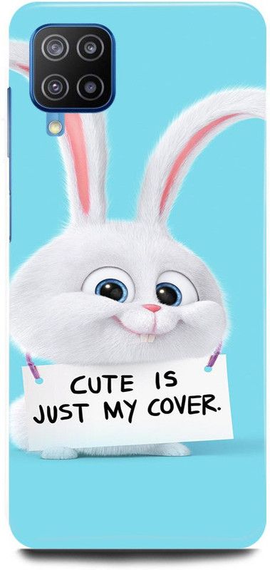 FRONK Back Cover for Samsung Galaxy M32, CUTE, BUNNY, CAT, RABBIT, CUTE IS JUST MY COVER  (White, Hard Case, Pack of: 1)