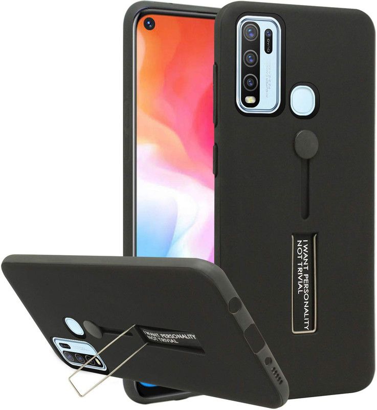 Celzo Back Cover for Vivo Y30  (Black)