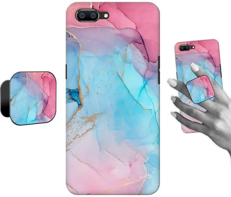 COBIERTAS Back Cover for Realme C1  (Blue, Pink, Cases with Holder, Pack of: 1)