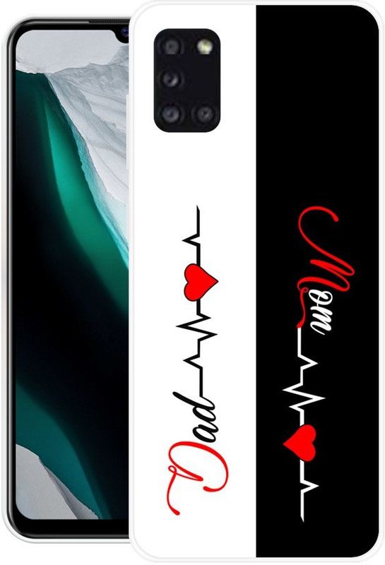 KUDI Back Cover for Samsung Galaxy A31, Samsung A31  (Black, White, Grip Case, Silicon)
