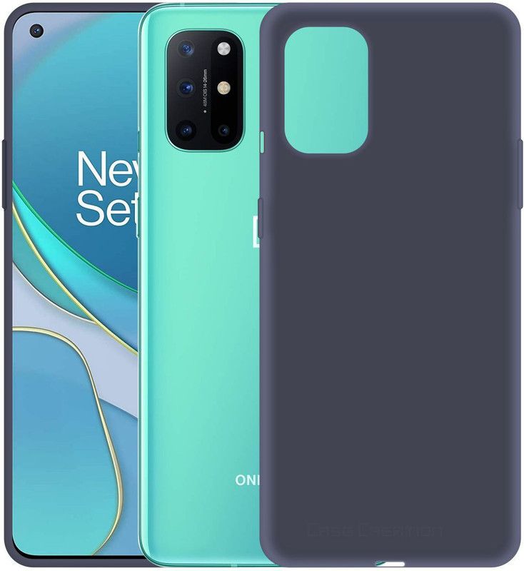 CASE CREATION Back Cover for New Oneplus 8T (2020) Solid Colorful Premium Feel Matte Finish  (Blue, Grip Case, Pack of: 1)