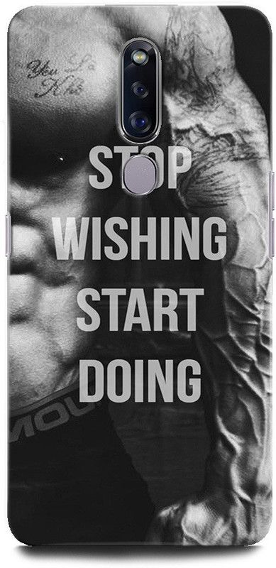 ORBIQE Back Cover for OPPO F11 Pro CPH1969 GYM, FITNESS, WORKOUT, STOP WISHING START DOING  (Multicolor, Hard Case, Pack of: 1)