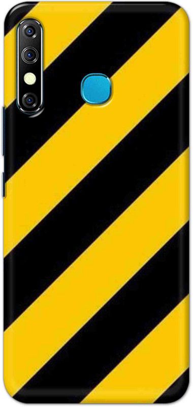 NDCOM Back Cover for Infinix Hot 8 Yellow Black Stripe Printed  (Multicolor, Hard Case, Pack of: 1)