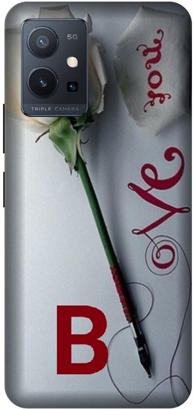 VS PRINT LINK Back Cover for VIVO T1 (5G) , V2141 ,B letter,B name B word , Printed Back Cover  (White, Hard Case, Pack of: 1)