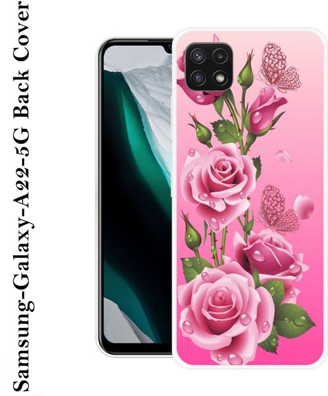 SHIVKUDI Back Cover for Samsung Galaxy A22 5G, Samsung Galaxy F42 5G  (Pink, Green, Silicon)
