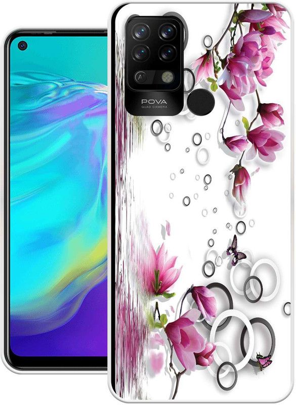 PAEDICON Back Cover for Tecno Pova  (White, Red, Grip Case, Silicon, Pack of: 1)