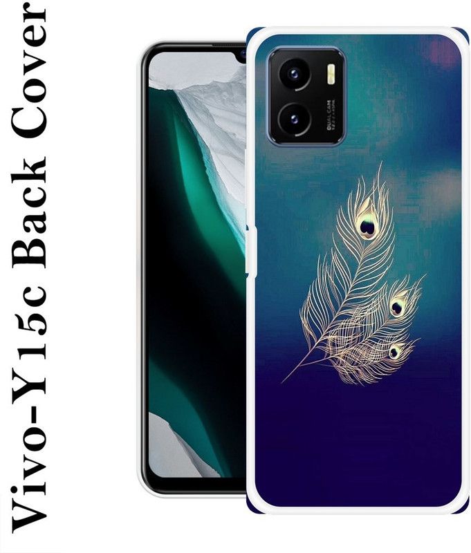INDIALAND Back Cover for Vivo Y15c  (Blue, Beige, Grip Case, Silicon, Pack of: 1)