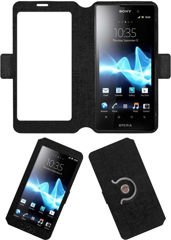 ACM Flip Cover for Sony Xperia Ion Lt28i  (Black, Cases with Holder, Pack of: 1)