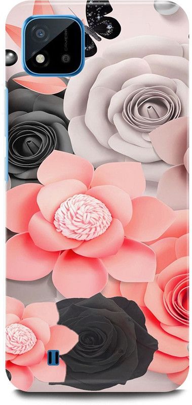 JUGGA Back Cover for Realme C20, RMX3063, ROSE, ROSES, PINK, WHITE, FLOWER  (Multicolor, Hard Case, Pack of: 1)
