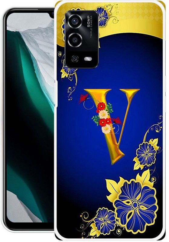 BAGRA Back Cover for Oppo A55 5G  (Yellow, Blue, Grip Case, Silicon, Pack of: 1)