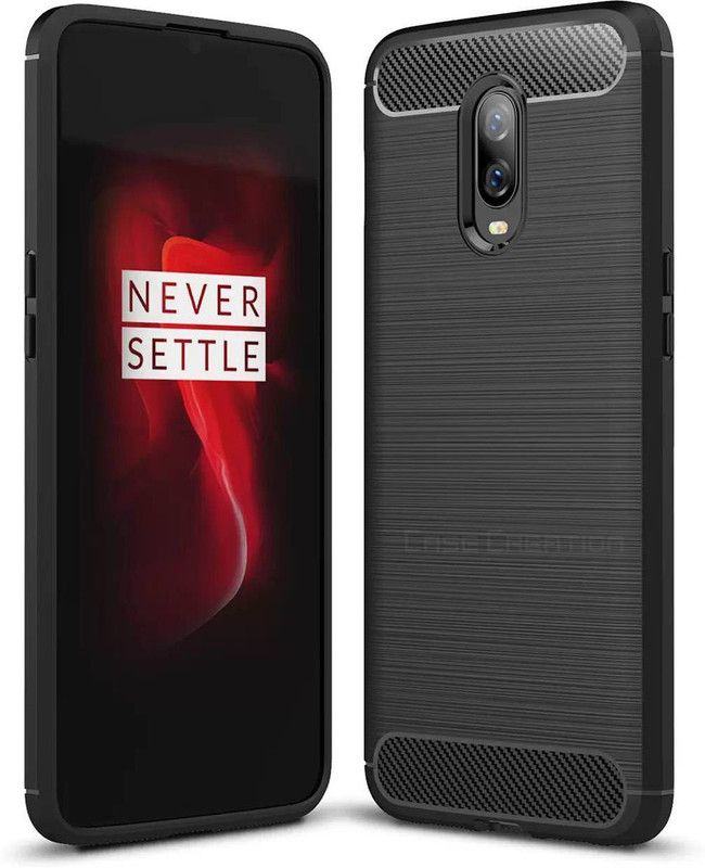 CASE CREATION Back Cover for Oneplus 6T (6.4-inch)  (Black, Dual Protection, Silicon, Pack of: 1)