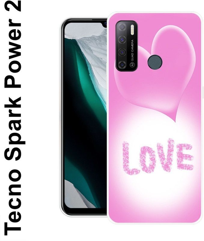 INDIALAND Back Cover for Tecno Spark Power 2  (Pink, White, Grip Case, Silicon)