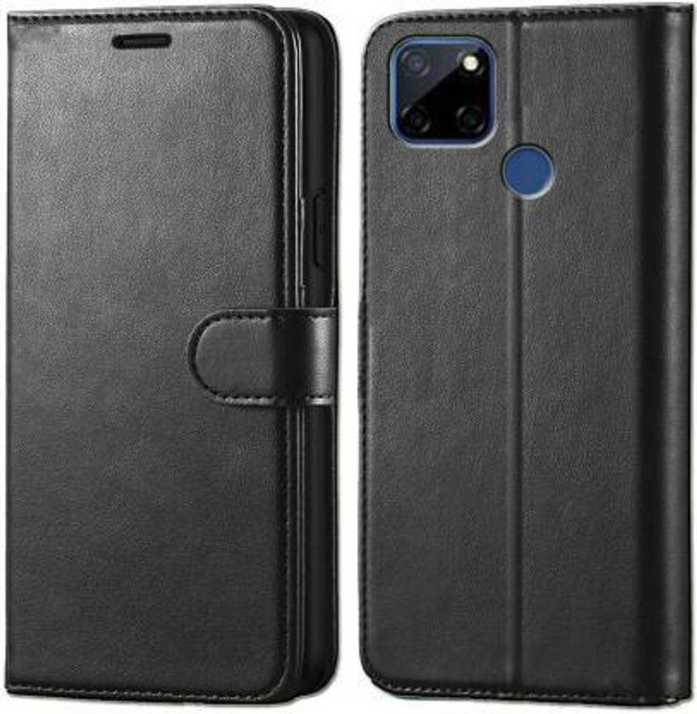 Casely Flip Cover for Realme V13 5G Flip Cover Leather Magnetic Flip Wallet Case Cover  (Black, Dual Protection, Pack of: 1)