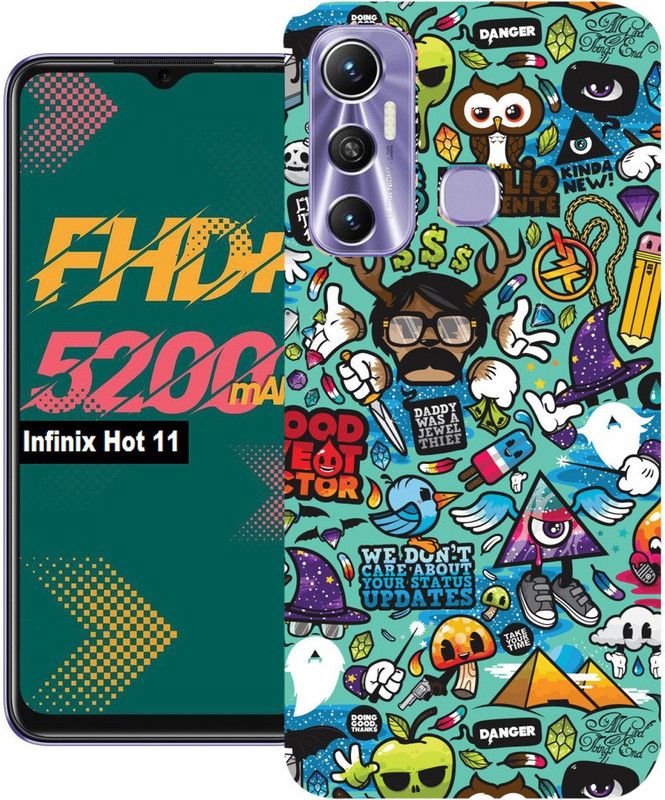 mitzvah Back Cover for Infinix Hot 11  (Multicolor, Dual Protection, Silicon, Pack of: 1)