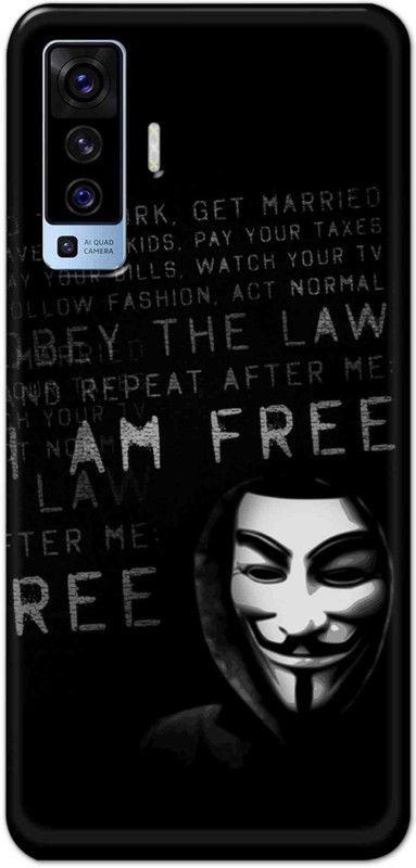 NDCOM Back Cover for Vivo X50 I Am Free Printed  (Multicolor, Hard Case, Pack of: 1)