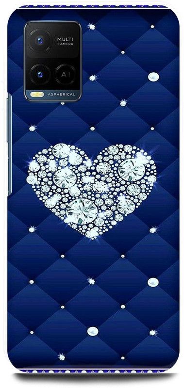 play fast Back Cover for Vivo Y33T, V2146 HEART, BLUE, BLING, STAR, LOVE  (Blue, Hard Case, Pack of: 1)