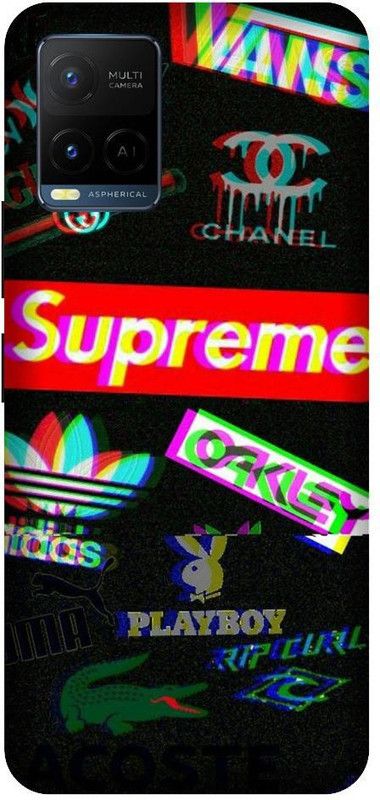 BYXIS Back Cover for Vivo Y21 Supreme, Supreme logo, Cool, Trand, Hub  (Multicolor, Shock Proof, Pack of: 1)