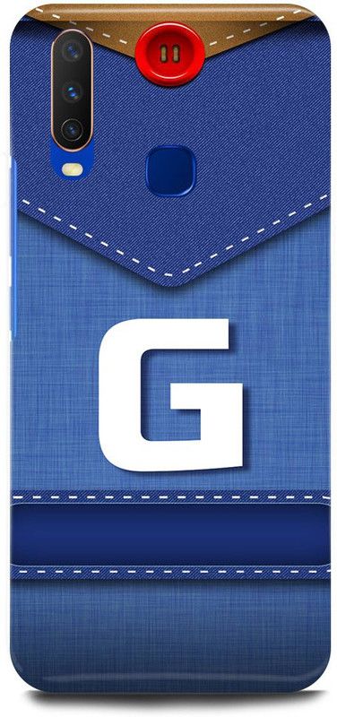 FUGGA Back Cover for Vivo Y17, 1902, G, LETTER, ALPHABET, BLUE, JEANS, PATTERN, G, NAME  (Multicolor, Hard Case)
