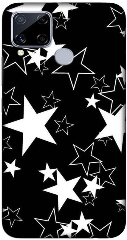 CROKIAN Back Cover for Realme C15 Black star Back Cover  (Multicolor, Hard Case, Pack of: 1)