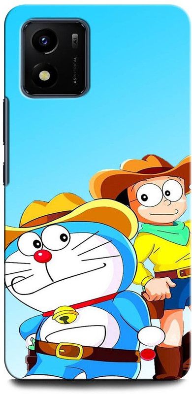ORBIQE Back Cover for Vivo Y15s DORAEMON, NOBITA, CARTOON, FUNNY, CUTE, DORAEMON, DOREMON  (Multicolor, Hard Case, Pack of: 1)