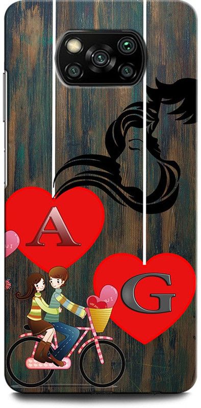 ORBIQE Back Cover for POCO X3 MZB07Z0IN AG, A LOVE G, G LOVE A, A LETTER, G LETTER, AG NAME  (Multicolor, Hard Case, Pack of: 1)