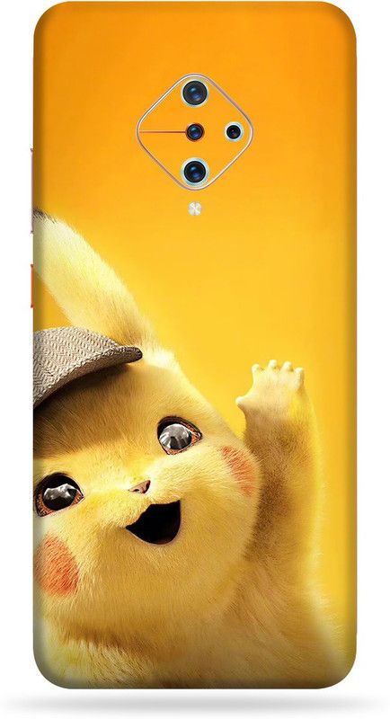 AsSkin Vivo S1 Pro Mobile Skin  (Ultra Super Cute Pikachu Matte Matte Skin With High Gloss Finish).)