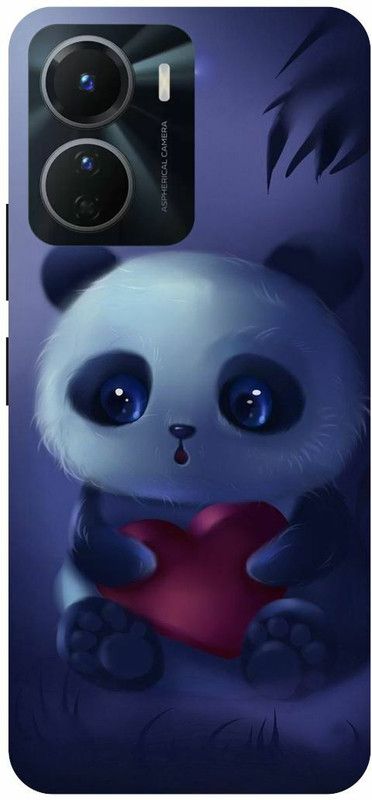 COVERJET Back Cover for VIVO Y16-CUTE- LOVELY- PANDA- LOVE  (Blue, Hard Case, Pack of: 1)