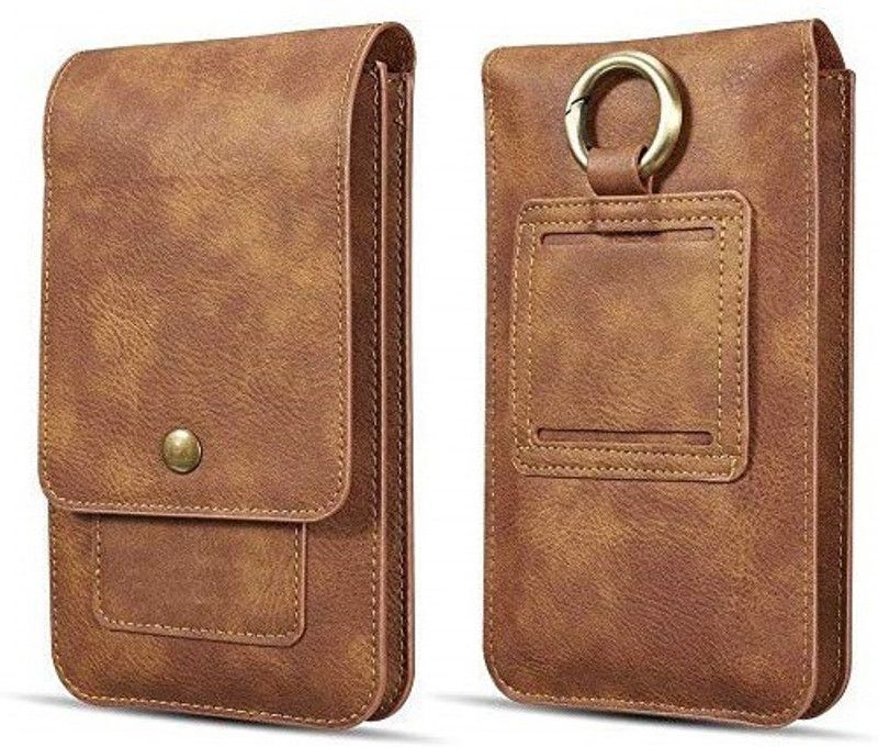 HITFIT Pouch for Redmi 10 / Redmi 10C / Redmi Note 10 Lite  (Brown, Holster, Pack of: 1)