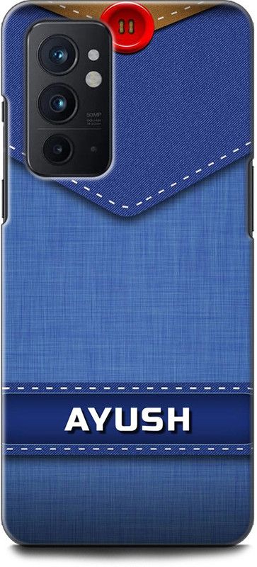 WallCraft Back Cover for OnePlus 9RT 5G AYUSH NAME, A, LETTER, BLUE, JEANS, ALPHABET, DESIGN  (Multicolor, Dual Protection, Pack of: 1)