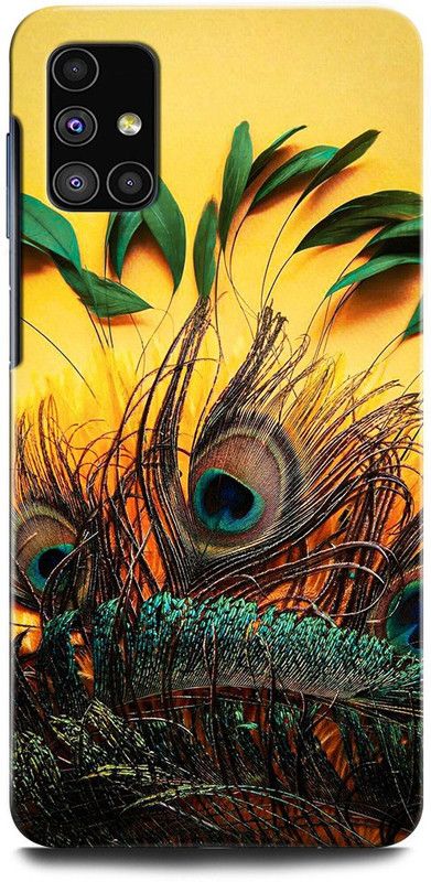 ORBIQE Back Cover for Samsung Galaxy M51 MOR PANKH, PEACOCK FEATHER, GREEN, TEXTURE  (Multicolor, Hard Case, Pack of: 1)