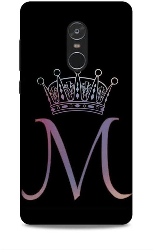 MAPPLE Back Cover for Redmi Note 4 (M / Letter / Alphabet / Name)  (Black, Hard Case)