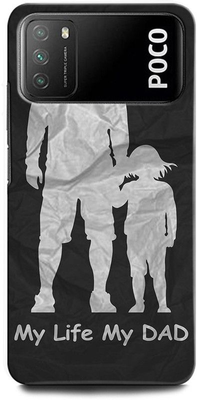 ORBIQE Back Cover for POCO M3 MZB082QIN FATHER SON LOVE, FATHER LOVE, MY LIFE MY DAD, DAD LOVE  (Multicolor, Hard Case, Pack of: 1)