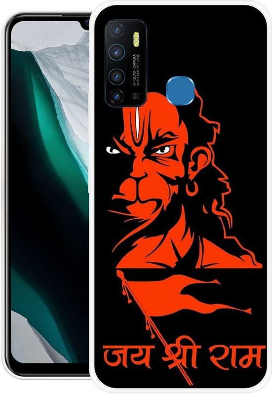 PRINTGARD Back Cover for Infinix Hot 9  (Black, Orange, Grip Case, Silicon, Pack of: 1)