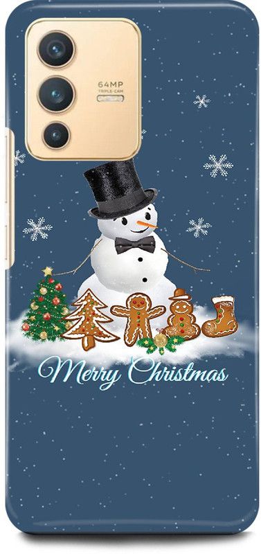 FIKORA Back Cover for Vivo V23 Pro 5G, V2132, SANTA, CLAUS, CHRISTMAS, TREE, FESTIVAL  (Blue, Hard Case, Pack of: 1)