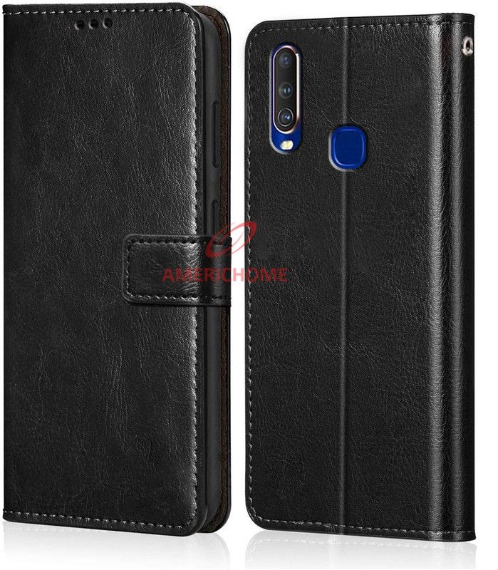 AUTOCASE Flip Cover for Vivo Y12,Y15,Y17,U10  (Black, Grip Case, Pack of: 1)