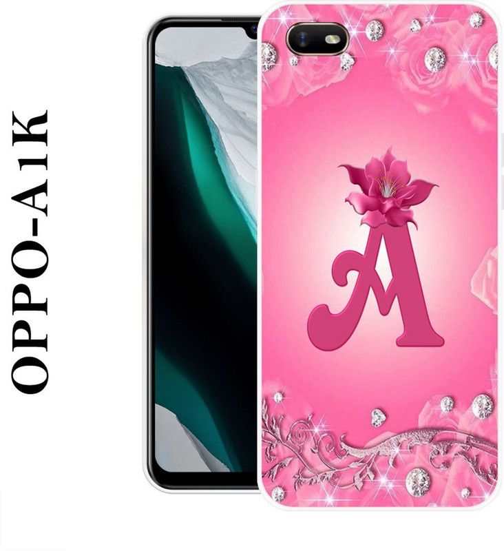 REALKING Back Cover for Oppo A1K  (Pink, Silver, Grip Case, Silicon)