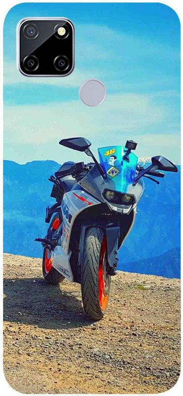 Skyhawk Back Cover for Realme C12 Blue And White KTM  (Multicolor, Waterproof, Silicon, Pack of: 1)