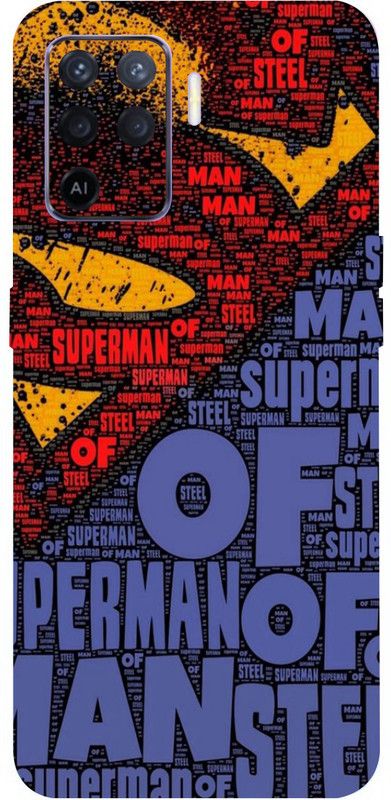 Mclaxa Superman Typography Mobile Back Skin, Superman Typography, OPPO RENO 5LITE Mobile Skin  (Superman Typography Skin With Super Matte Finish)