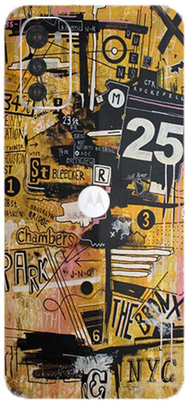 BUGGU MOTOROLA E32S Mobile Skin  (Ultra Super Multicolor Graffiti Skin With High Matte Finish.)
