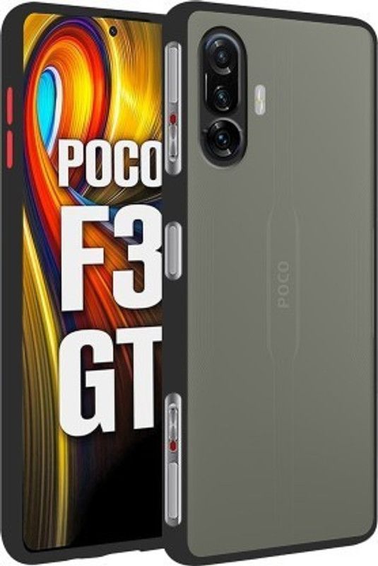 Cermarise Back Cover for Poco F3 GT  (Black, Camera Bump Protector, Pack of: 1)