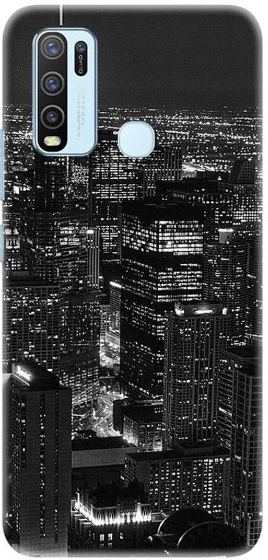 PNBEE Back Cover for vivo Y30, 1938 - NY Night View Print  (Multicolor, Hard Case, Pack of: 1)