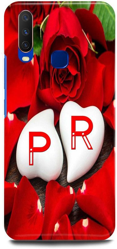 JUGGA Back Cover for vivo Y12, 1904, P LOVES R NAME,P NAME, R LETTER, ALPHABET,P LOVE R NAME  (Red, Hard Case, Pack of: 1)