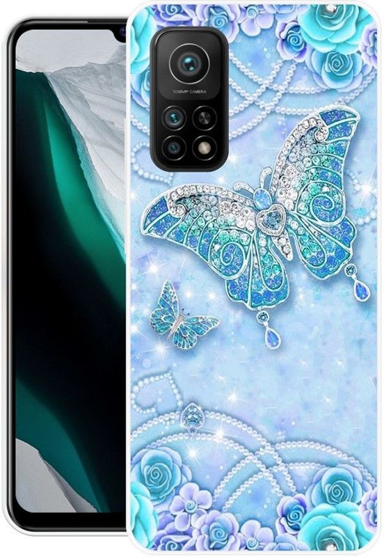 BLUEBUG Back Cover for Mi 10T Pro  (Blue, Silver, Grip Case, Silicon, Pack of: 1)